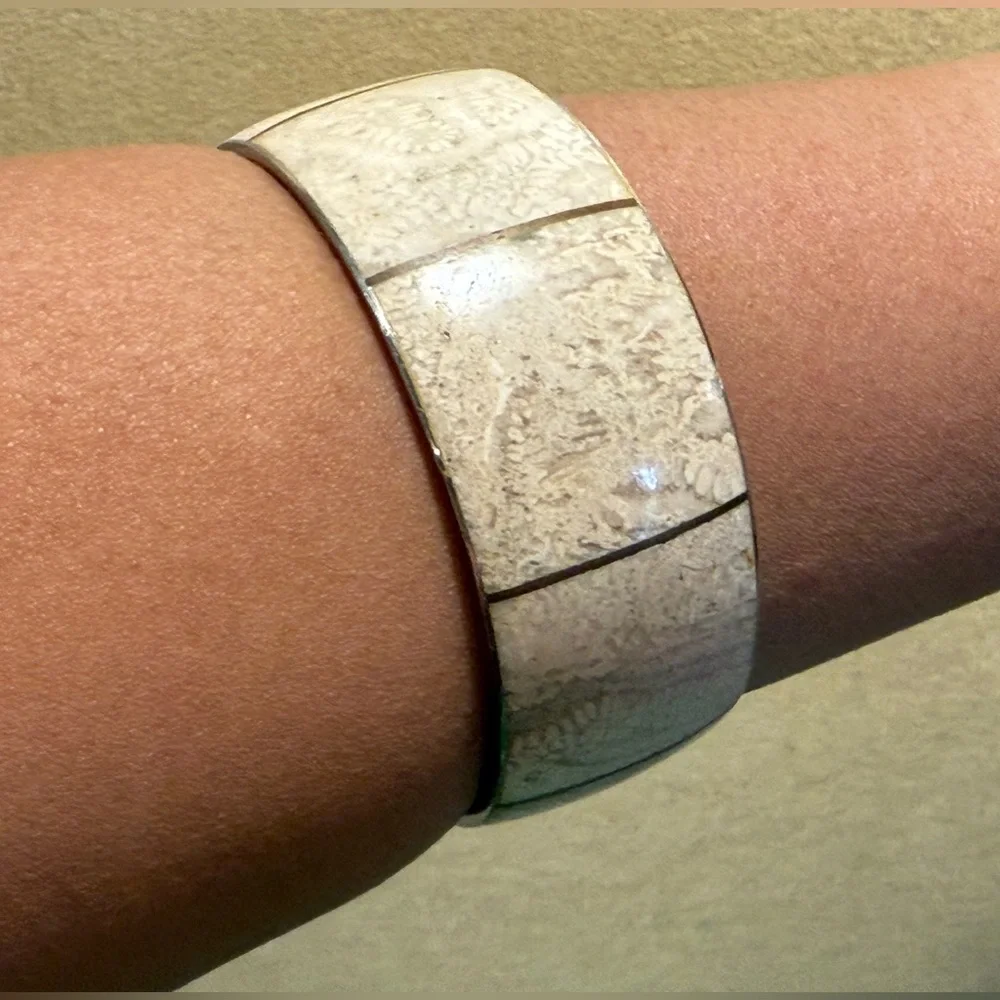 Vintage Brass Inlay Bangle